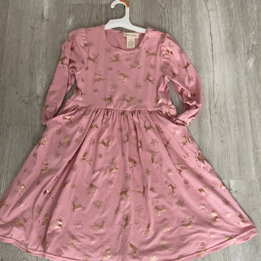 Reindeer pink dress